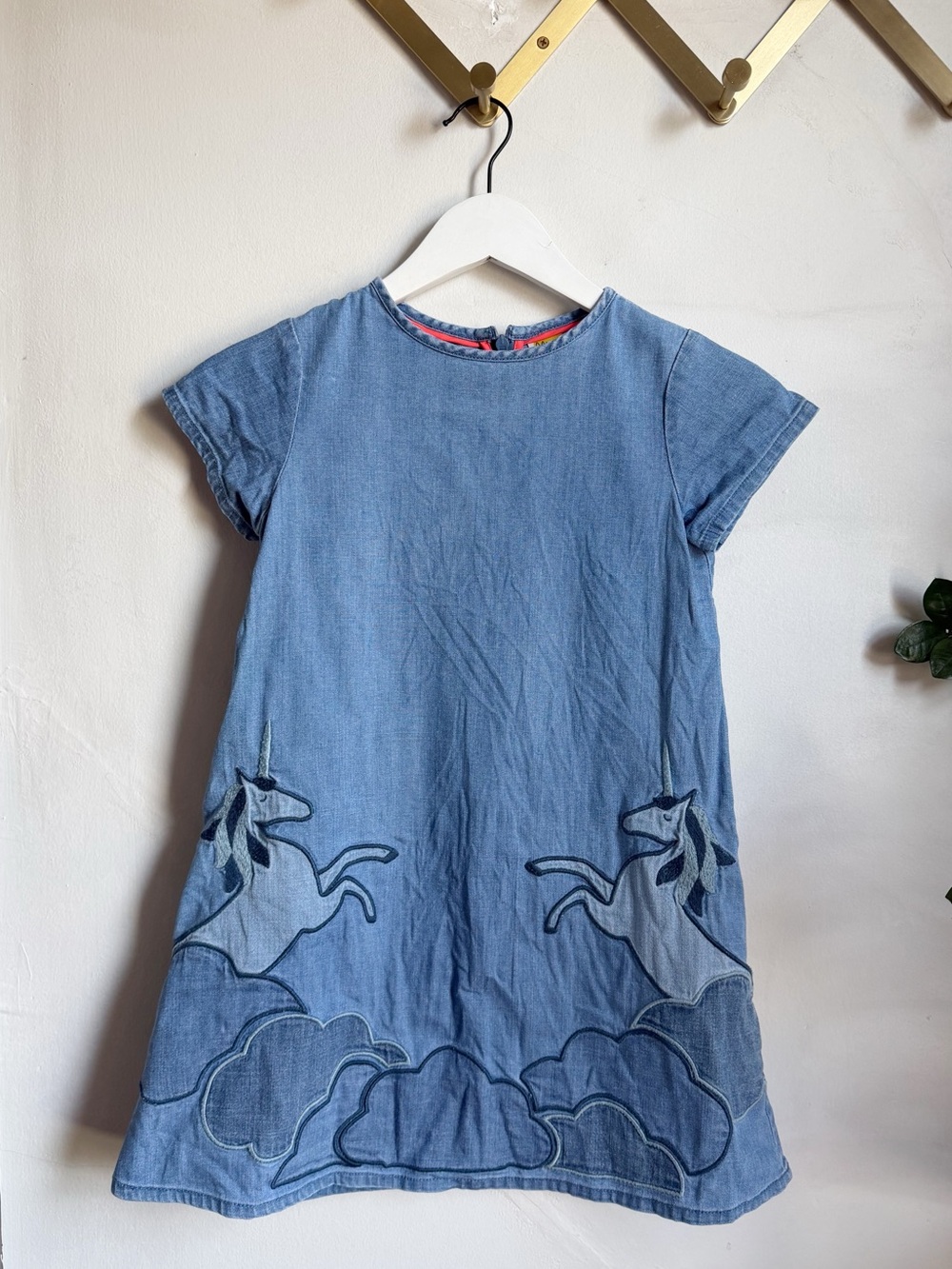 Mini Boden Unicorn Chambray Dress